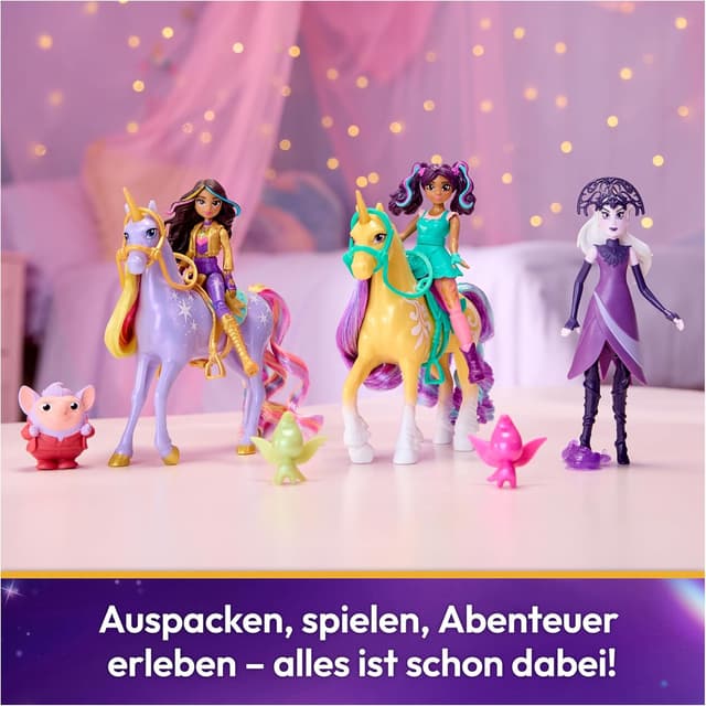 Detalle 2 de Unicorn Academy Abenteuer-Set mit Ravenzella, Sophia, AVA, Wildstar, Leaf & weiteren Figuren (ca. 12 cm) – für Kinder ab 4 Jahren
