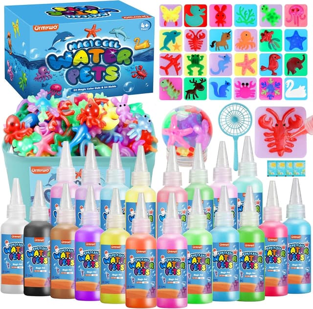 Detalle de URMYWO Magic Water Gel Toy Kit – DIY 3D Wassergel-Spielzeug mit 20 Farben & 24 Formen