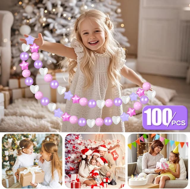 Detalle de GOGOSO Ball Pit Balls (100-Pack) — Phthalate-Free, BPA-Free Plastic Balls in Star & Heart Shapes for Toddlers