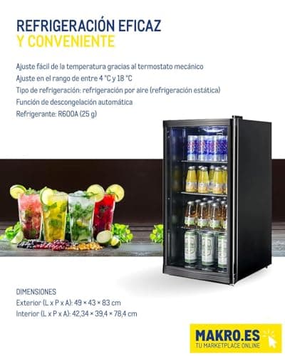 Thumbnail 9 de METRO Professional Mini Frigorífico GPC 1088 de 88 L con puerta de cristal negra