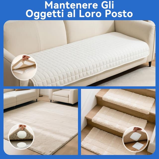 Detalle de HOMMAND Feltro Adesivo Forte Biadesivo con sistema hook & loop (24 pezzi) bianco