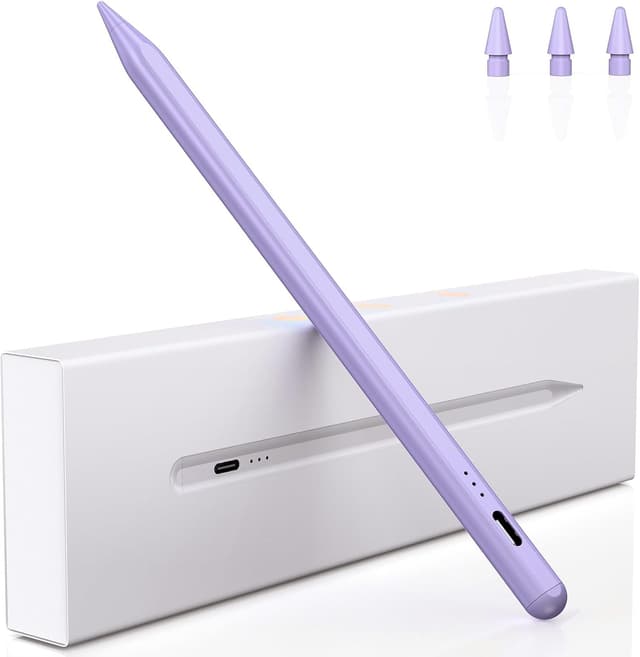 Detalle de Variglas Pencil for iPad (2018-2025) – 15 minute fast charging, tilt sensitivity & palm rejection (Purple)
