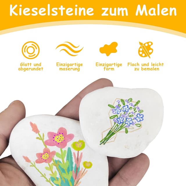 Detalle de XMDROU Bemal-Steine 15 glatte Kiesel 3-8 cm