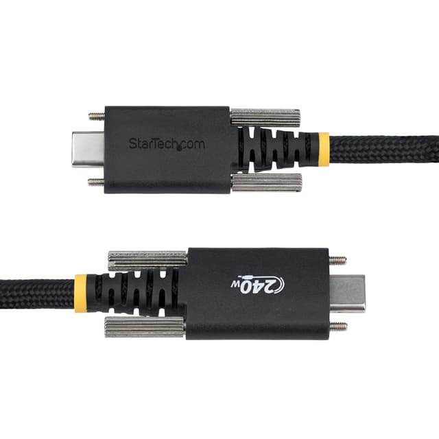 Detalle de StarTech.com 10ft (3m) USB-C Charging Cable with Side Screw Locking, 240W (5A) PD EPR, USB-IF Certified