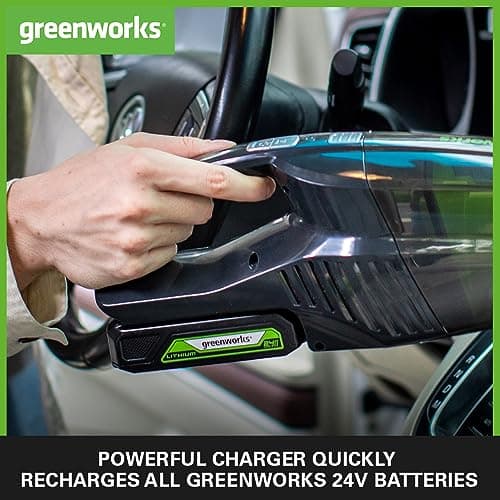 Detalle 2 de Greenworks G24B2 & G24UCC: Cargador y Batería 24V ⚡