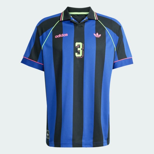 Thumbnail 3 de Adidas Camiseta jacquard a rayas Azul