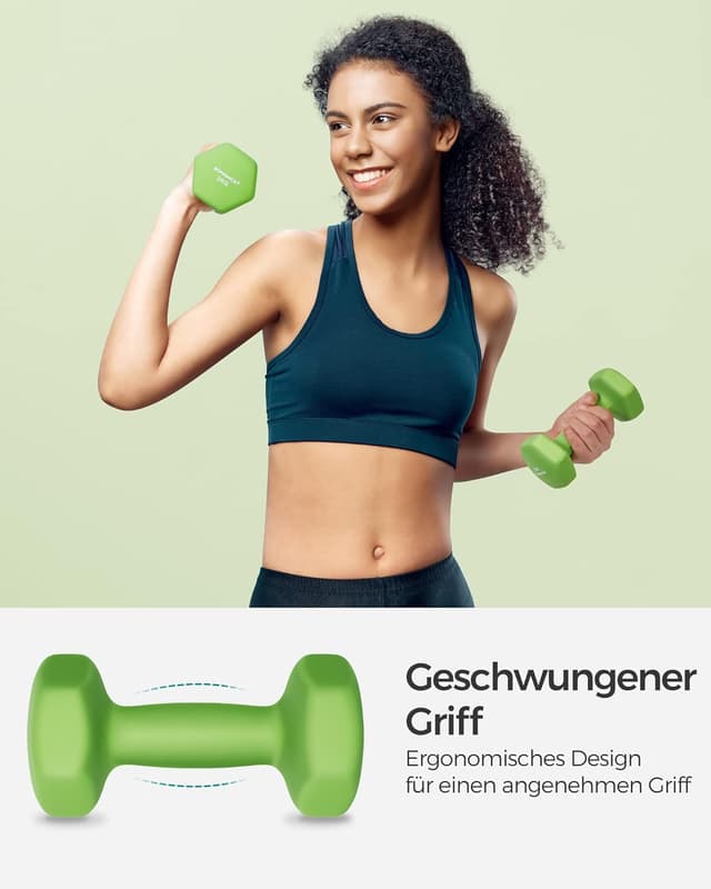 Detalle de SONGMICS 2er-Set Hex-Dumbbells mit Neoprenbeschichtung für Krafttraining & Fitness zu Hause