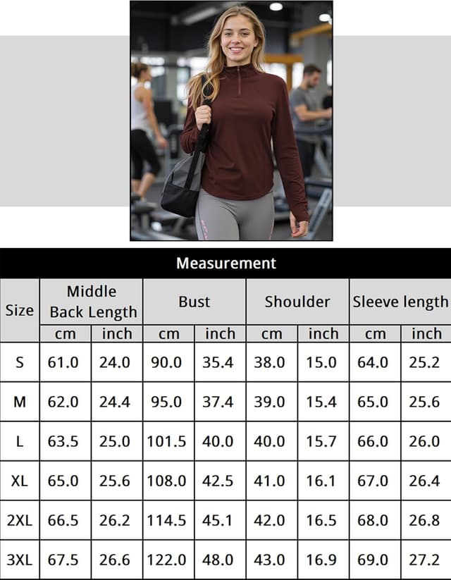 Detalle de Crewhpo Tee-shirt sport femme manches longues 1/4 zip avec trous pour les pouces (haut running yoga)