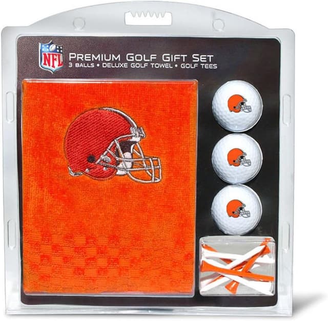 Detalle de Team Golf NFL Cleveland Browns Gift Set with Embroidered Towel, 3 Golf Balls, and Regulation Tees