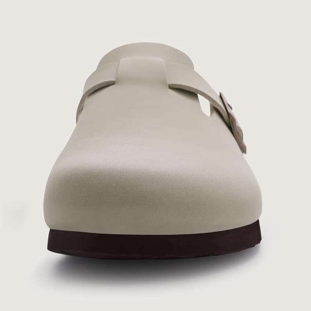 Detalle de KIDMI Unisex Vegan Suede Clogs with Cork Footbed, Waterproof Slip-On Mules