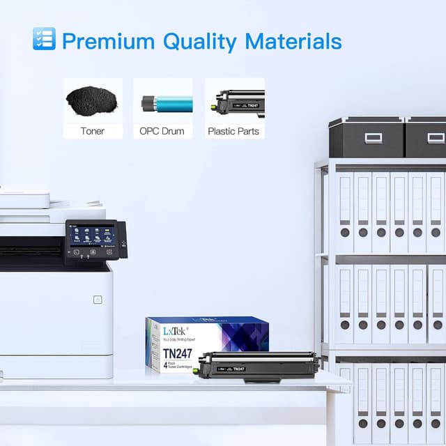 Detalle de LxTek TN-243CMYK TN247 kompatibler Toner 4er-Set für Brother (TN-243BK, TN-243CMYK, TN-247BK)