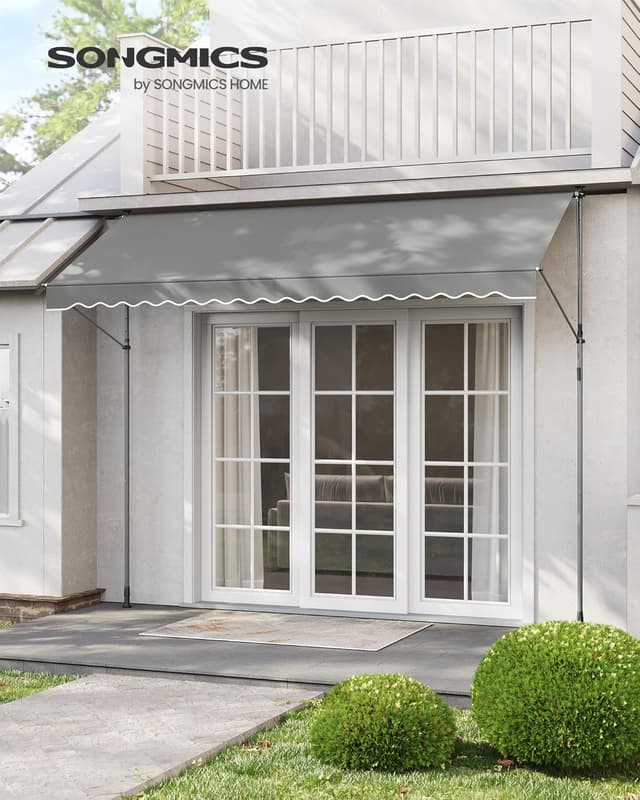 Detalle de SONGMICS store banne rétractable manuel gris GSA352G01 (350 x 180 cm)