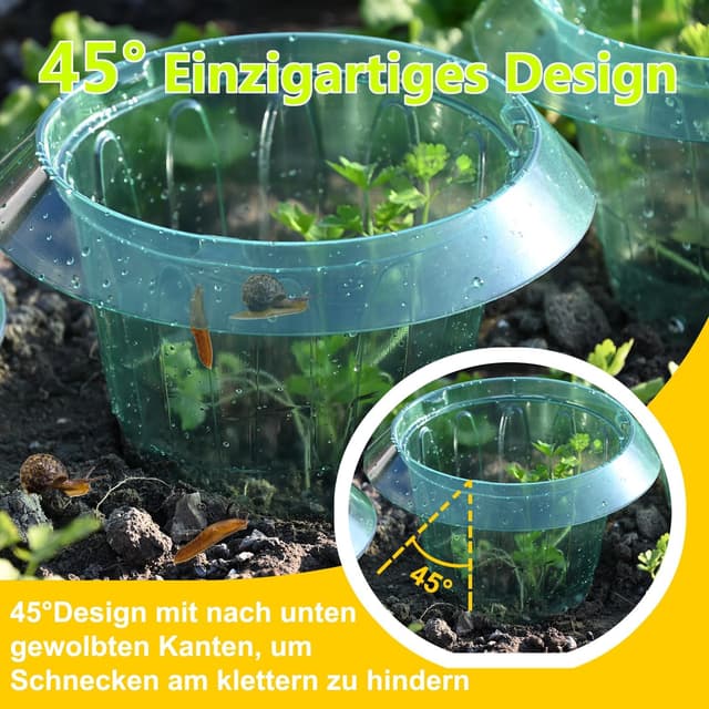 Detalle de Emyimom 20er Schneckenschutzring (Schneckenkajak) – 24 cm Durchmesser, zum Einstecken in die Erde