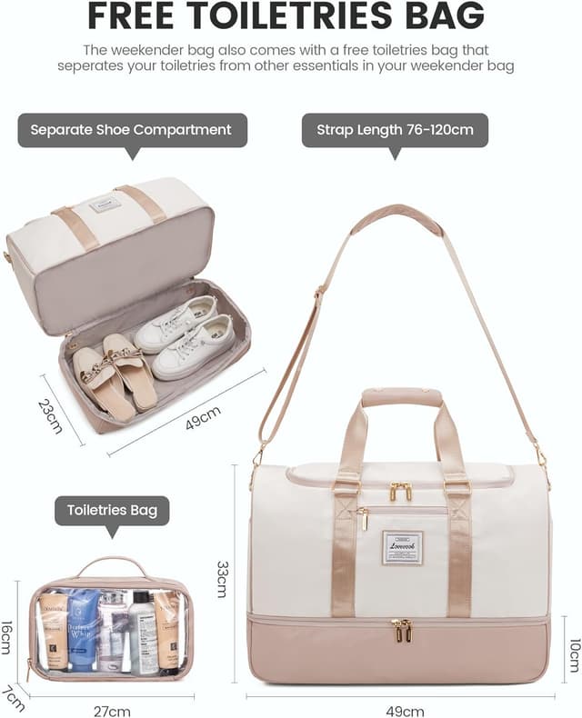 Detalle 2 de LOVEVOOK Reisetasche 37L Weekender Bag