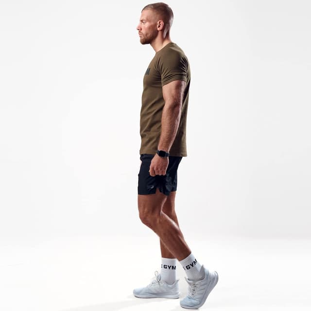 Detalle de Satire Gym Short de fitness homme à coupe ample, séchage rapide (musculation, running, crossfit)