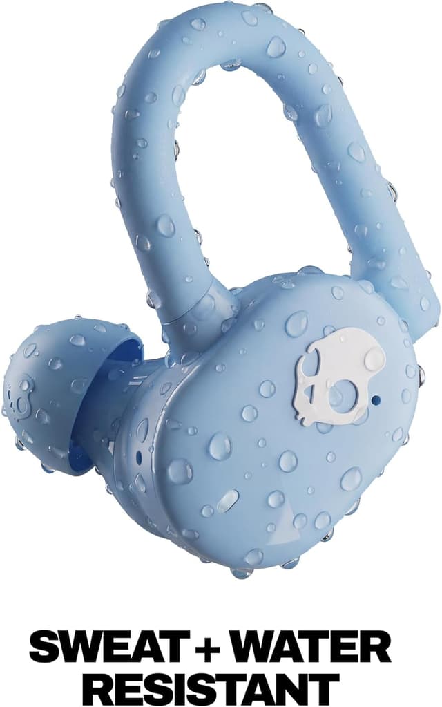 Detalle de Skullcandy Push Play Active Wireless Earbuds (Preppy Blue) with up to 34 hours battery and IP55 rating