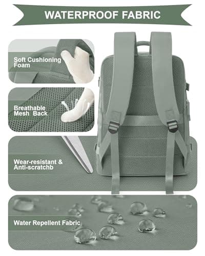 Detalle de SZLX Mochila de viaje cabina 40x20x25 (Ryanair) impermeable con compartimento antirrobo y “bolsa húmeda”