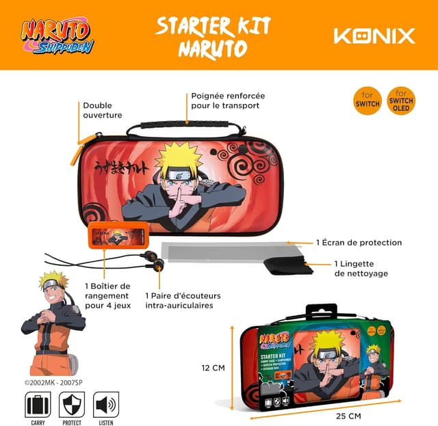 Detalle 2 de Konix Naruto Shippuden Starter Kit 🎮: Accesorios para Nintendo Switch
