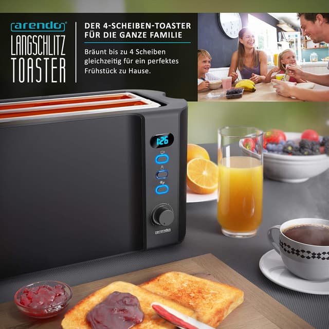 Thumbnail 5 de Arendo Edelstahl Toaster 4 Scheiben 🍞