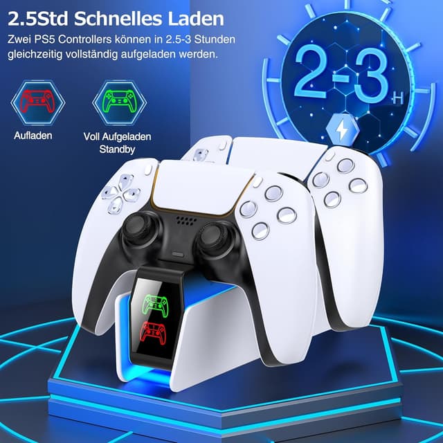 Thumbnail 2 de GAMSINGY PS5 Controller Ladestation 2–3 Std