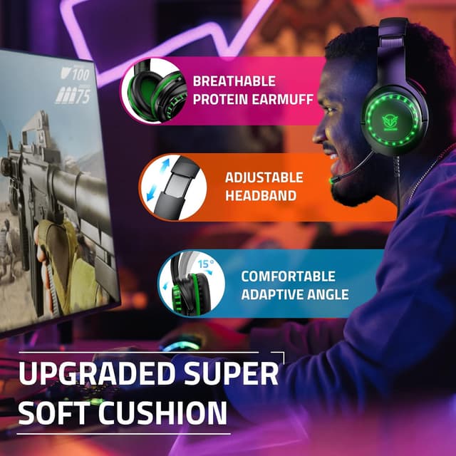 Detalle 1 de Pacrate Gaming Headset mit Mikrofon