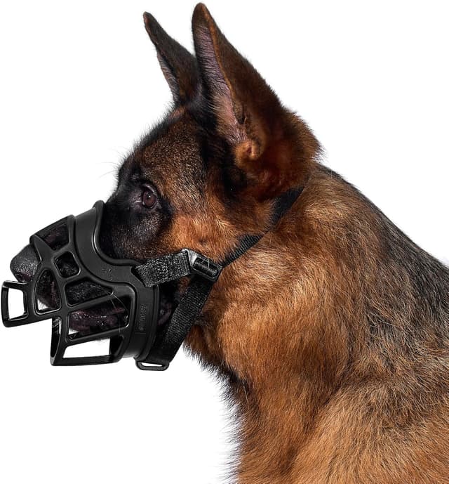 Detalle de OneTigris Maulkorb (XXL) – weicher Mesh-Maulkorb aus TPE mit verstellbarem Gurtband