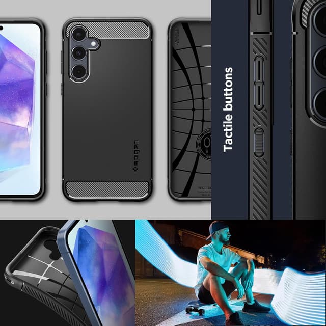 Thumbnail 6 de Coque Spigen Rugged Armor en fibre de carbone pour Samsung Galaxy A55 5G 🚙