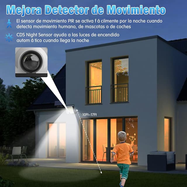 Detalle 2 de KagoLing 202 LED Luces solares impermeables con sensor de movimiento ☀