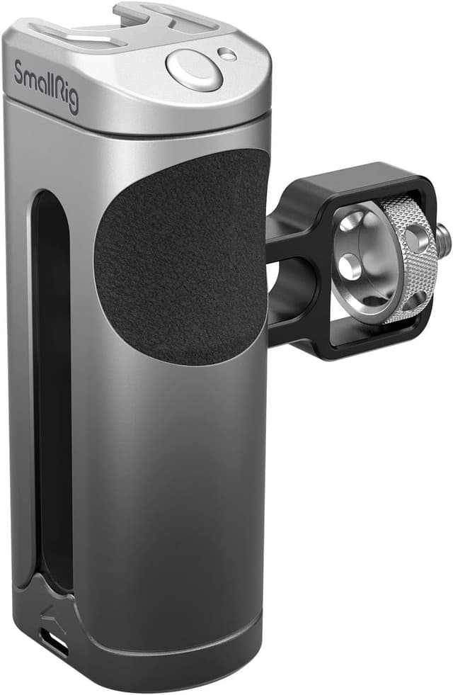 Detalle de SMALLRIG Poignée latérale 3838 avec démarrage/arrêt d’enregistrement sans fil et cold shoe
