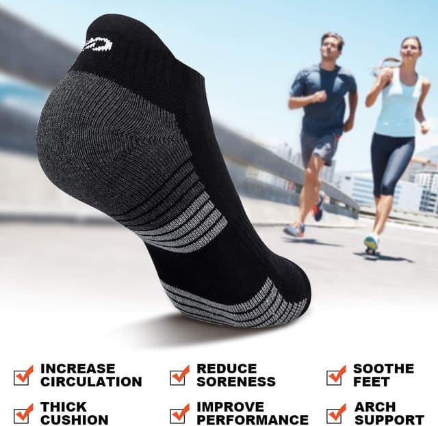 Thumbnail 4 de Coskefy Running Socks Thick Cushion 6 Pairs