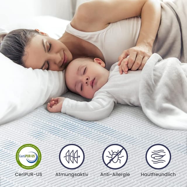 Detalle de BedStory Gel Topper 180x200 cm, 10 cm Höhe mit Gel- und Memory-Foam & Bambuskohle