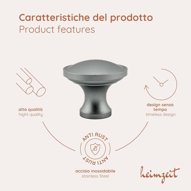 Detalle de heimzeit Pomelli Armadio Nova in alluminio (8 pezzi, grande rotondo) grigio