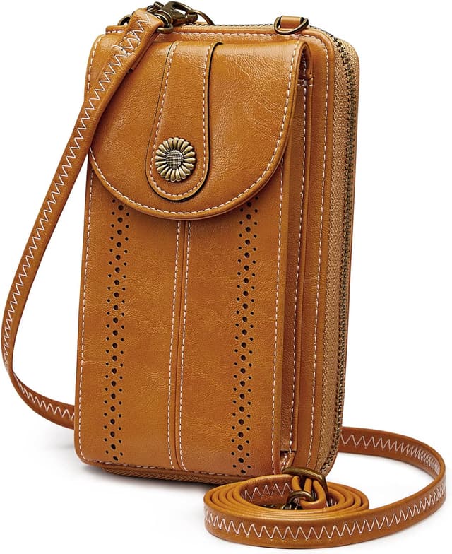 Thumbnail 6 de S-ZONE RFID Blocking 6.7 Inch Phone Purse Crossbody Bag with Retro Hollow Design