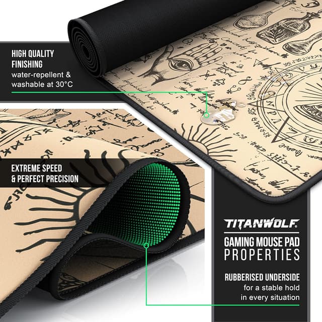 Detalle de TITANWOLF Alchemy XXL Mouse Mat 900x400mm