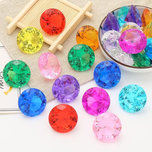 Detalle de DAHI Deko-Diamanten 30 mm für Hochzeit & Feste – transparente Kristallstreudeko (30 Stück)