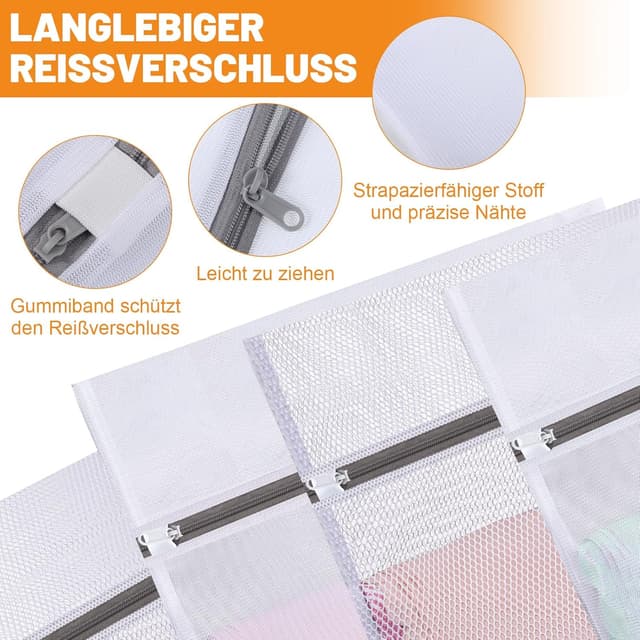 Detalle 1 de Dntorx Wäschenetz 7er-Set für 30x40 cm