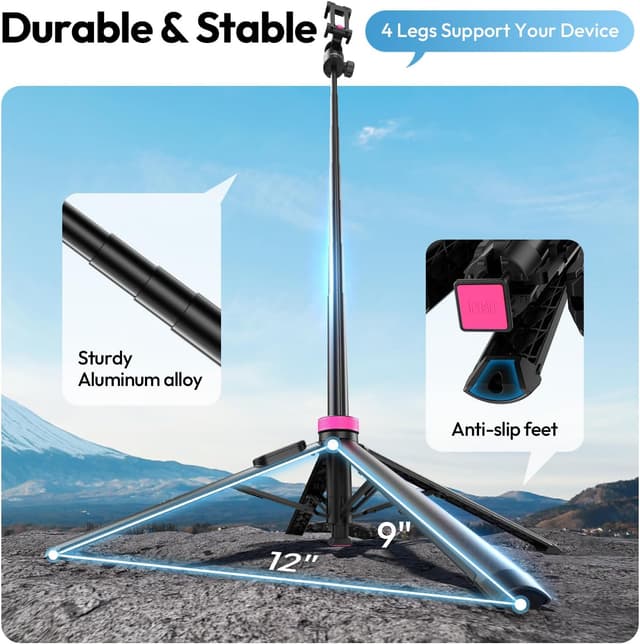 Thumbnail 6 de ULANZI MT-44 B 2026 Auto Open Phone Tripod with Dual Camera Setup, 59" Four-Leg Stand & 360° Ball Head