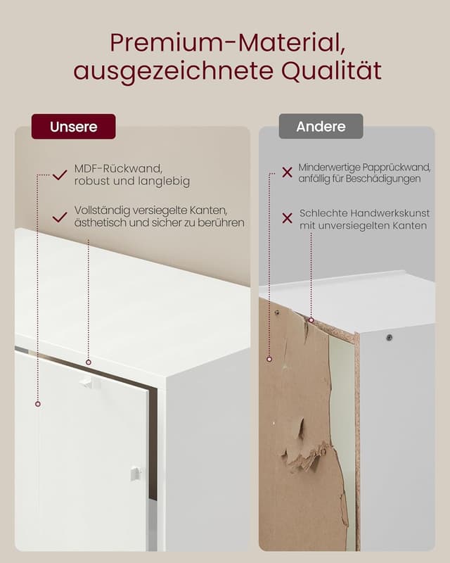 Detalle de VASAGLE Libreria a 4 ripiani regolabili 121,5 cm