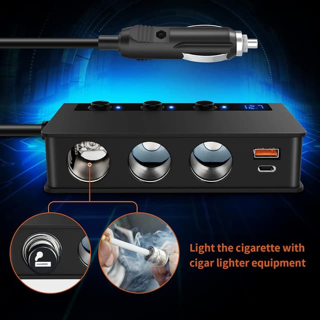Thumbnail 1 de Car Cigarette Lighter Splitter 180W