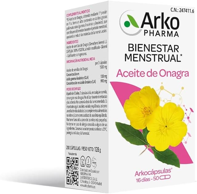 Imagen de Arkopharma Arkocápsulas Aceite de Onagra 💊 Bienestar Femenino 200 cápsulas en OfertitasTOP