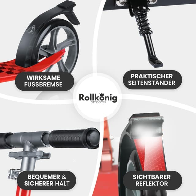 Detalle de Rollkönig Kinder-Scooter ab 5 Jahren mit 100 kg