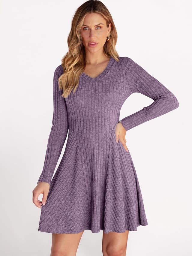 Thumbnail 6 de ANRABESS Women Long Sleeve Ribbed Sweater Dress