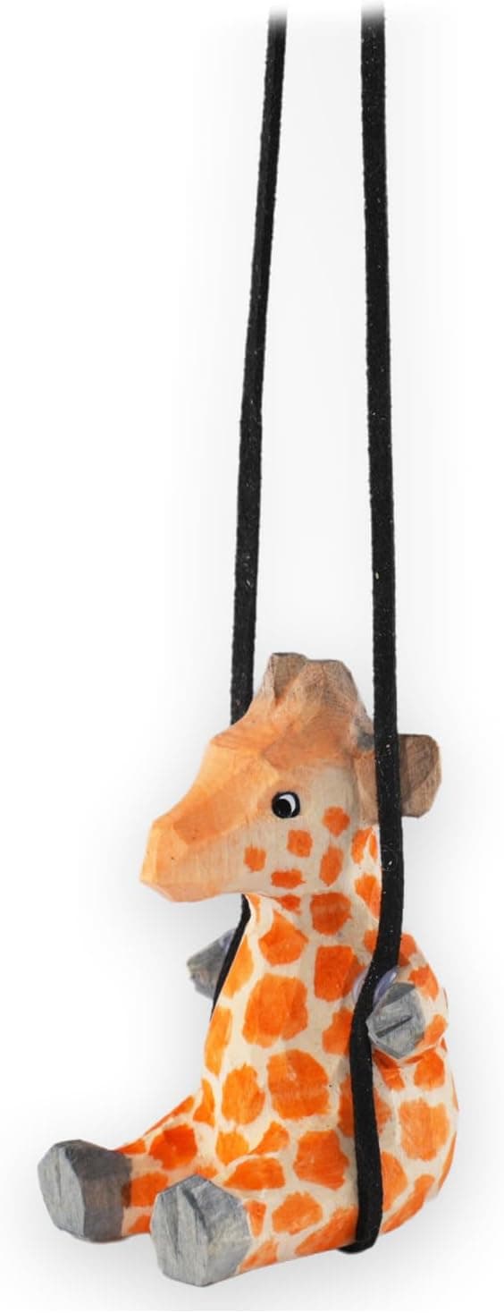 Detalle 2 de VIPbuy handgefertigte schwingende Holz-Giraffe zum Aufhängen im Auto (Dekoration fürs Auto, Geschenk)
