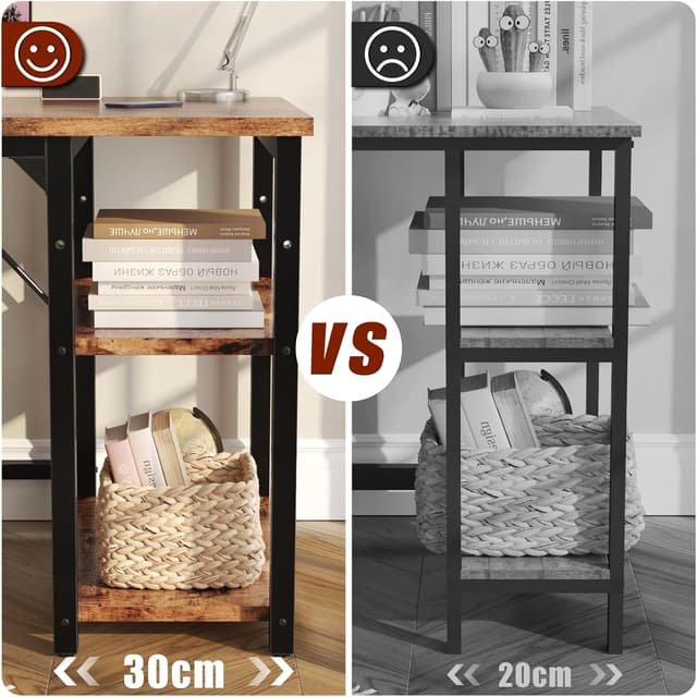 Detalle de JUMMICO Scrivania 100 x 50 cm con 2 ripiani e separatore regolabile (destro o sinistro)