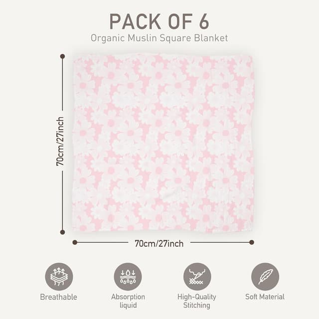 Thumbnail 1 de GLLQUEN BABY Musselintücher 70 cm