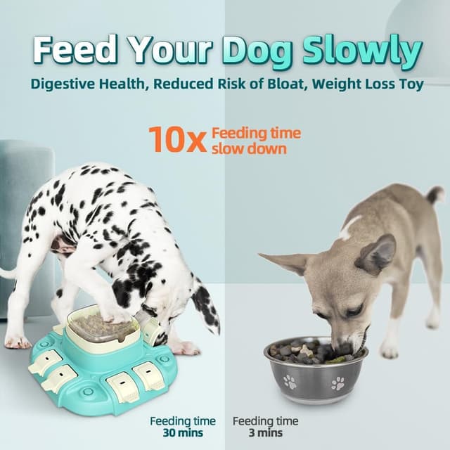 Detalle 2 de CAROZEN Interactive Dog Puzzle Toys slow feeder with treat dispensing (up to 250g) for IQ training and enrichment