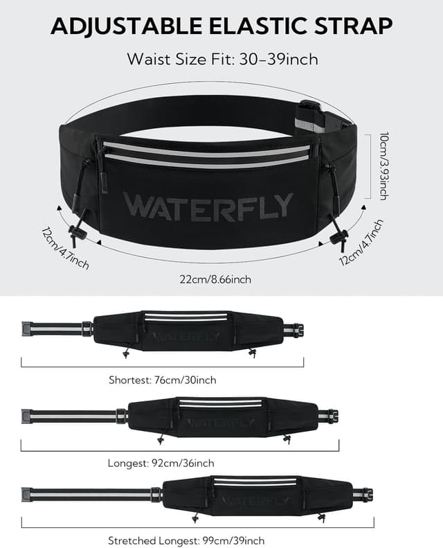 Detalle 1 de WATERFLY Running Belt Fanny Pack 3 Pockets