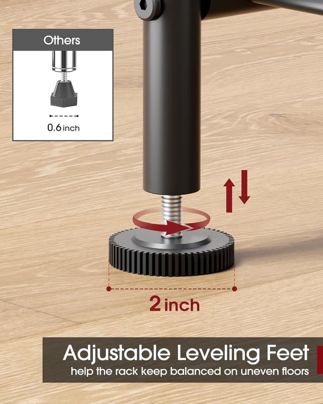 Detalle 2 de Sakugi 3-Tier Storage Shelves (18" x 12" x 30") — Metal Garage Shelf Organizer with Adjustable Leveling Feet