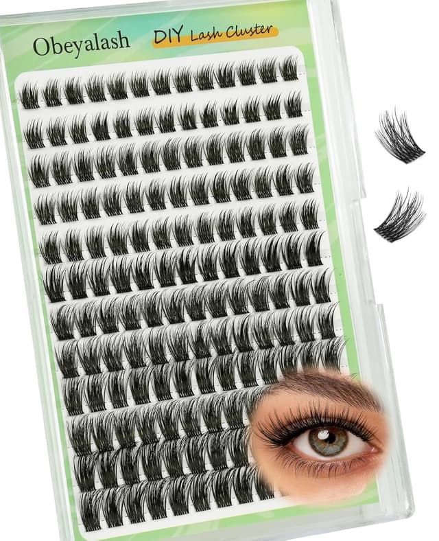 Thumbnail 6 de Obeyalash künstliche Wimpern natürlich (C-Curl), einzeln & als Cluster-Set, 10–13 mm, 84 Stück – DIY-Wimpernverlängerung