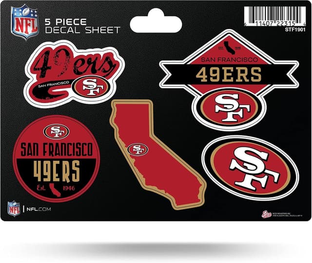 Detalle 2 de Rico Industries NFL 5-Pc Sticker Sheet (Die-Cut Decals)